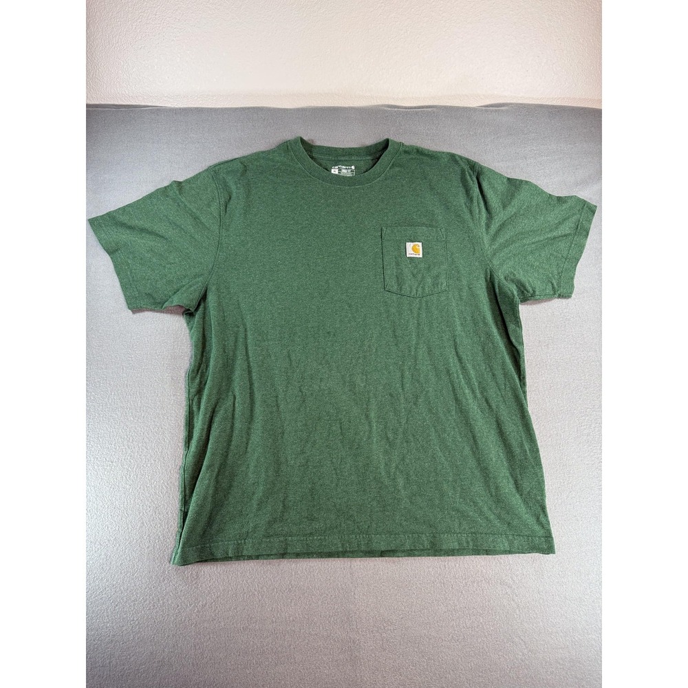 Carhartt Shirt Mens XL Green Short Sleeve Pocket Workwear Loose Fit K87 Tee